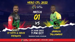 LIVE | St Kitts & Nevis Patriots vs Jamaica Tallawahs | CPL 2022