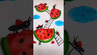 HOW TO DRAW A CUTE WATERMELON - SUPER EASY #entertainment #shortvideo