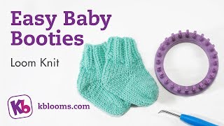 Easy Baby Booties on a knitting loom