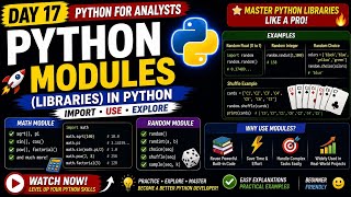 Day 17 Python Modules & Libraries Explained | Math Module, Random Module & Import in Python