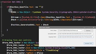 PowerShell Windows Forms Tutorial 3 : SHA1 Hash Checker