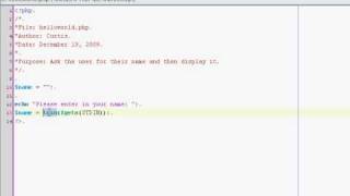 Learning the Basic's of PHP Programming - Tutorial 2