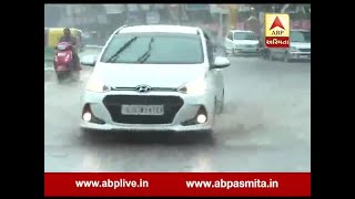 Water logging on roads after one inch rain in Rajkot