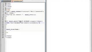 PHP Lesson 33 Creating a MySQL Database using PHP