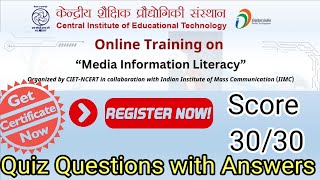 Quiz Answer CIET NCERT Media \u0026 Information Literacy #cietquiz