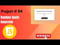Random Quote Generator in JavaScript | Inspirational Quotes | Project 4 of 100 JS Projects #coding