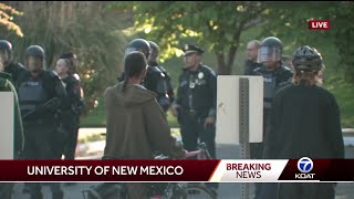 New Mexico State Police begin to clear pro-Palestinian protest from UNM Campus