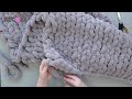 hand knit a chunky blanket jumbo chenille