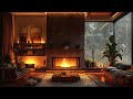 Cozy Room With Relaxing Rain, Thunderstorm  Fireplace | Deep Sleep, White Noise  Asmr