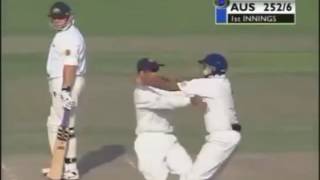 first hat trick for INDIA in test matches against AUSTRALIA in 2001 by HARBHAJAN SINGH AT KOLKATA.