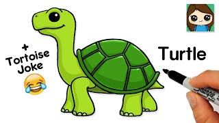 How to Draw a Turtle 🐢 Tortoise Emoji Easy