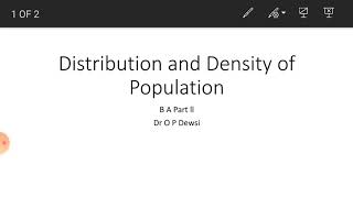 Distribution and Density of Population B A Part ll