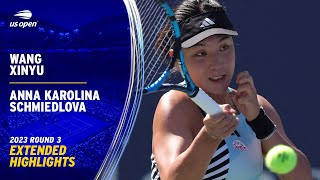 Wang Xinyu vs. Anna Karolina Schmiedlova Extended Highlights | 2023 US Open Round 3