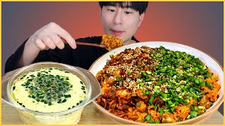 SUB)매콤한 양념에 비벼먹는 꼬막비빔밥(ft.계란찜)먹방! / Cockle Bibimbap(ft.Steamed Eggs)Mukbang[ASMR]