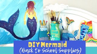 DIY MERMAID 🧜‍♀️ (Back to School Supplies) #mermaidcrafts #backtoschoolDIY