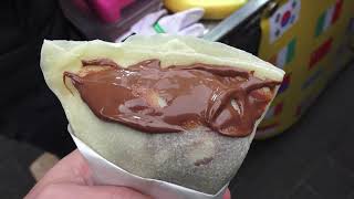 Banana Nutella Crepe 바나나 누텔라 크레페 / 서울 명동 길거리 음식 / Korean Street Food / Myeongdong, SEOUL, KOREA