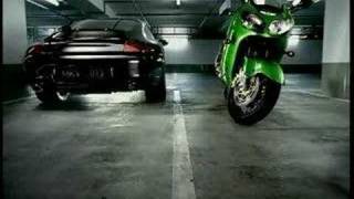 KAWASAKI ZX12R VS PORSCHE