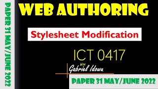 IGCSE || ICT 0417 || May/June 2022 || Paper 31 || Web Authoring Using Ms Expression Web