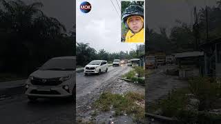 Gara Gara pengecoran jalan,masih terjadi kemacetan di jalan lintas SUMUT P. Maria  airbatu#kemacetan