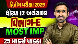 Std 12 Eco દ્વિતીય પરીક્ષા Section E Most IMP | Dhoran 12 Economics Exam IMP 2025 | Nilkanth Sir