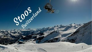 Skiing at beautiful Stoos, Switzerland