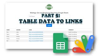 Apps Script | WebApp: Get and Displaying Data from Google Sheets (Part 5: Table Data To Link)