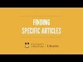 Finding Specific Articles