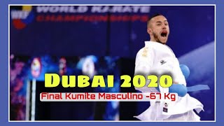 World KARATE Championships DUBAI 2021 FINAL Male KUMITE -67 Kg/ E. Pavlov 🇲🇰 Vs S. Da costa 🇫🇷