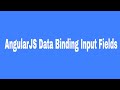 AngularJS Data Binding Input Fields