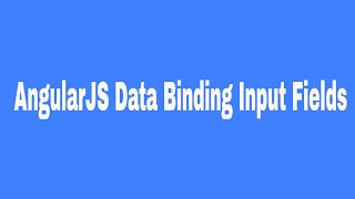 AngularJS Data Binding Input Fields