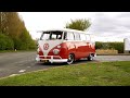 volkswagen t1 splitscreen 11 window kombi bus fully restored interior retrimmed sealing wax red