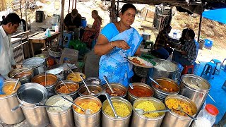 Hyderabad Famous Anuradha Aunty Serves Best Roadside Meal | NonVeg 80, Veg 60 Rs | Amazing Food Zone