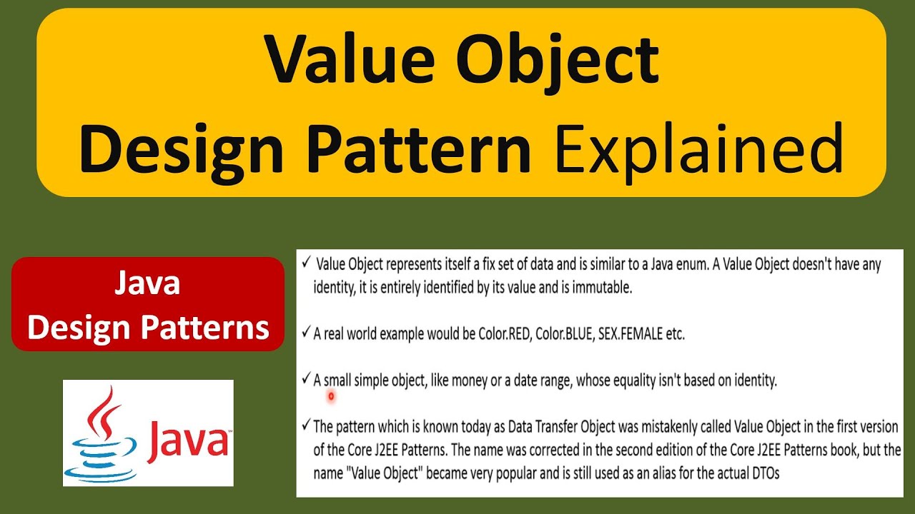 Value Object Design Pattern Explained Youtube