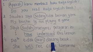 Belajar Bahasa Inggris | Latihan Memahami APAKAH, SUDAH, SEDANG dan AKAN