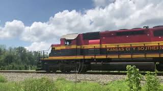 KCS 3205, KCS 2951, KCS 2851 leads LL60 through Garyville, LA