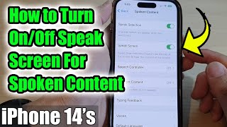 iPhone 14's/14 Pro Max: How to Turn On/Off Speak Screen For Spoken Content
