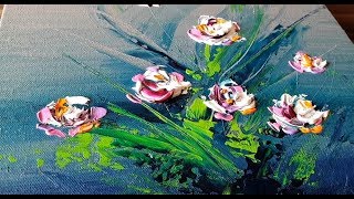 Easy Abstract Painting / Floral / Acrylics / Demonstration / Project 365 days / Day #0241
