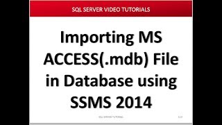 51-How to import MS Access mdb file in Database