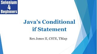 ✔ Java's Conditional If Statement | (Video 15)