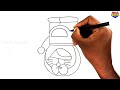 turn number 5 into doraemon cartoon drawing easy how to draw doraemon cartoon outline easy method