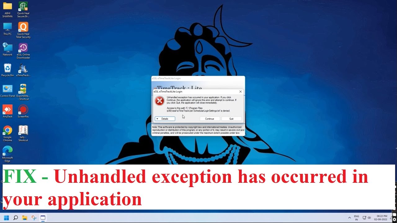 How To Fix Unhandled Exception Has Occurred In Your Application Error ...