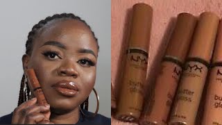 NYX Butter Gloss Brown Sugar For Dark Skin | Try On  *New*Shades