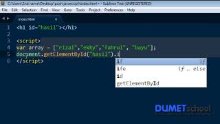 Cara Menambahkan Nilai Array dengan Metode push JavaScript