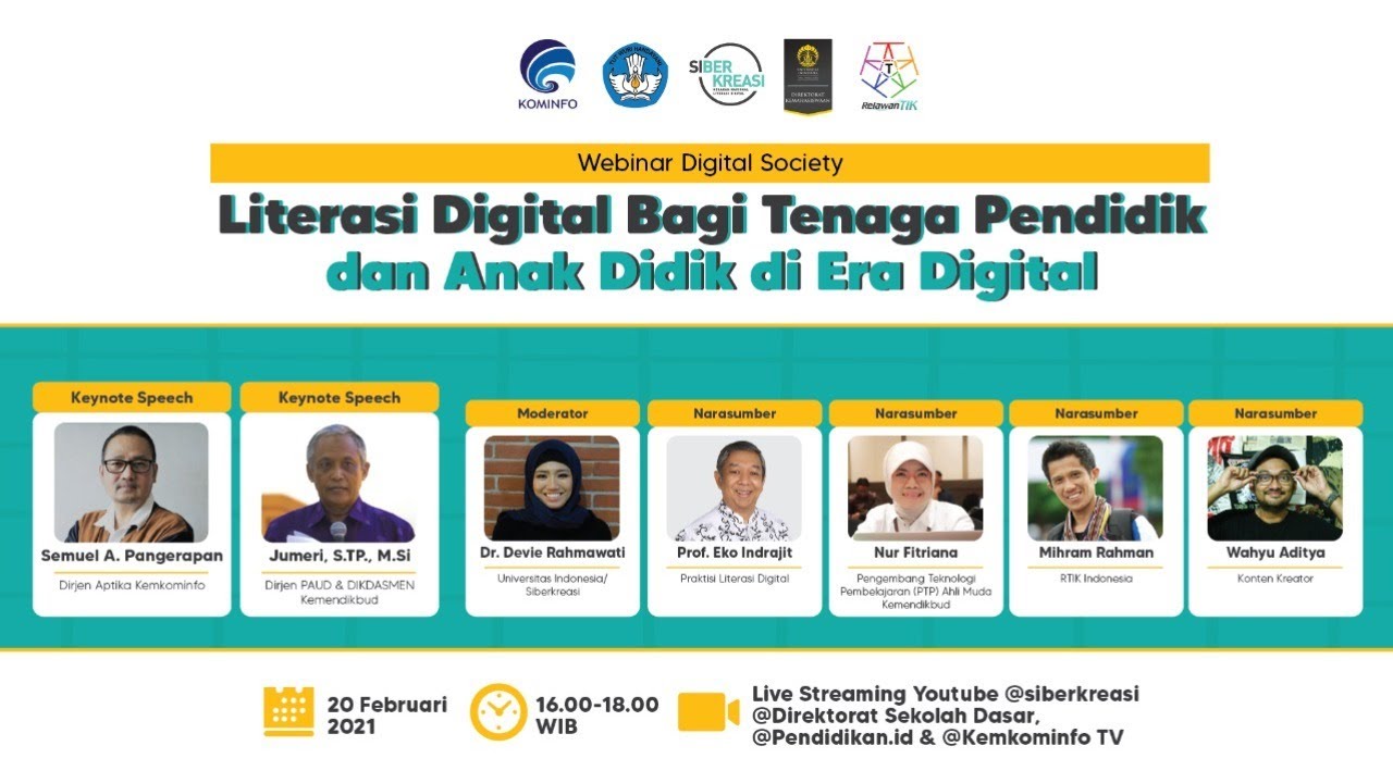 Webinar Digital Society “Literasi Digital Bagi Tenaga Pendidik Dan Anak ...