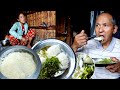 jungle man's wife cooks chayote shoots curry & rice for lunch || milk curd ||