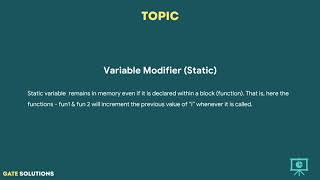 STATIC MODIFIER | C PROGRAMMING | CS&IT 2020 | GATE SOLUTIONS