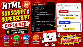 HTML-5 || SUBSCRIPT AND SUPERSCRIPT TAGS || TUTORIAL.