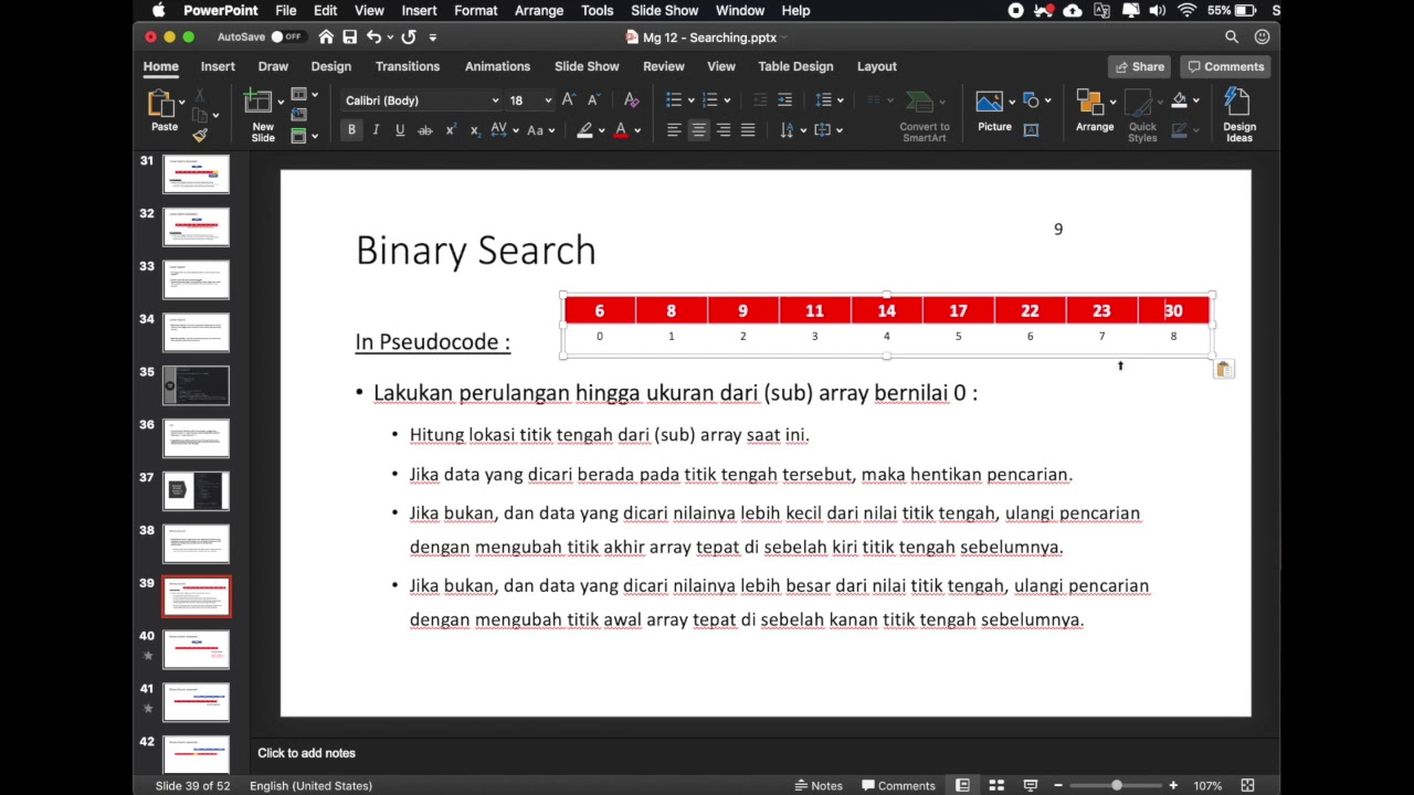 Binary Search Algoritma Dan Pemrograman Ii Youtube