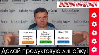 Продуктовая линейка - прописывайте пакеты услуг! | Империя Маркетинга