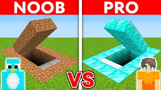 NOOB vs PRO: SECRET BUNKER House Build Challenge in Minecraft